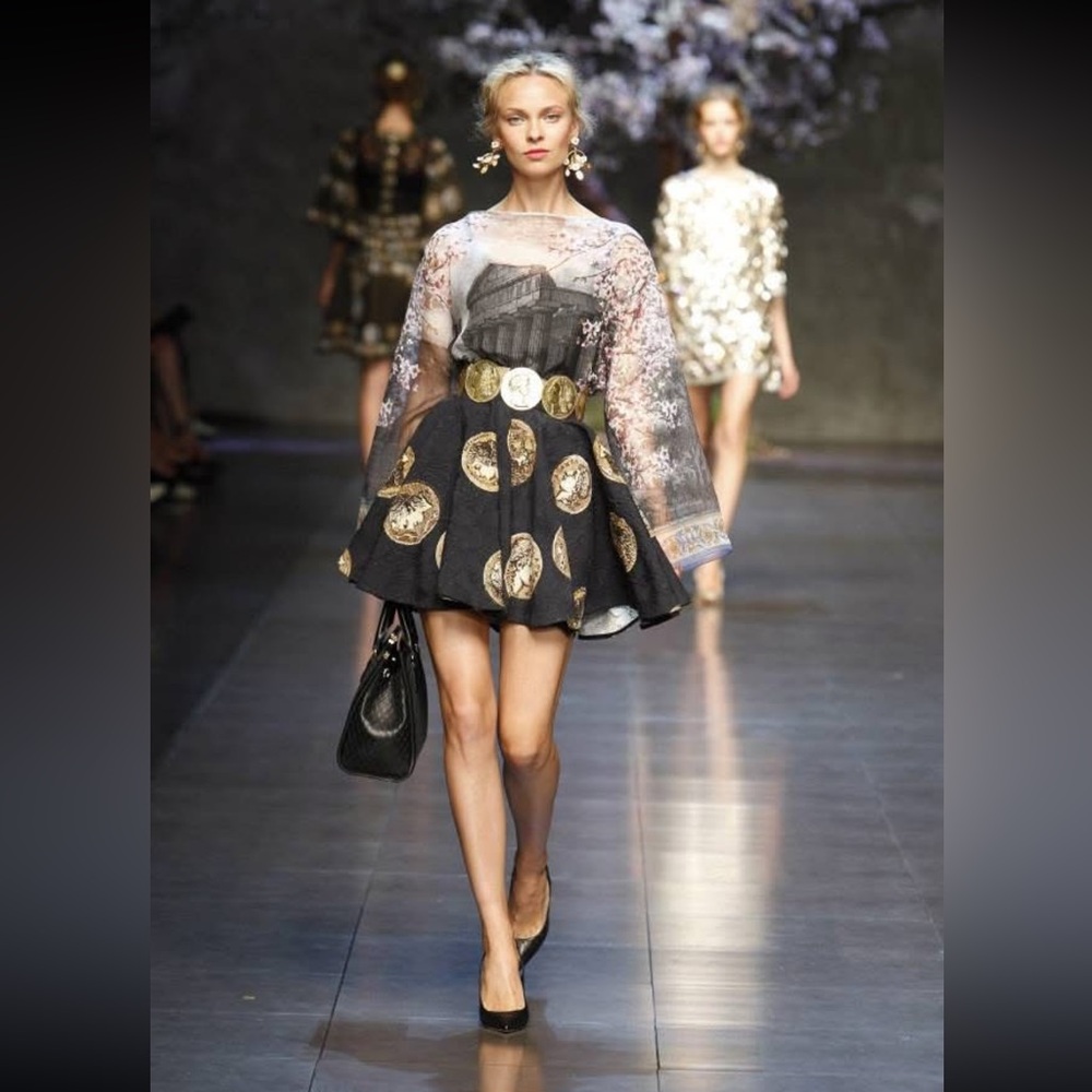 Dolce & Gabbana Roman Gold Coin Mini Skirt